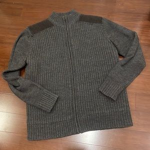 Original Weatherproof Vintage Gray Lined Zippered cardigan sweater